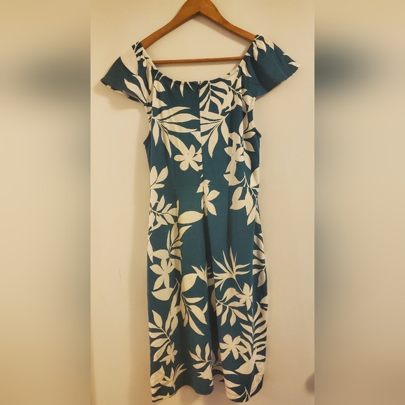 Teal & White midi dress - Picture 2 of 2